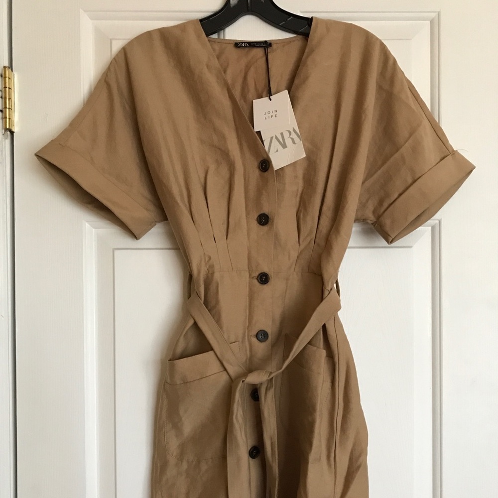 Zara button down mini dress